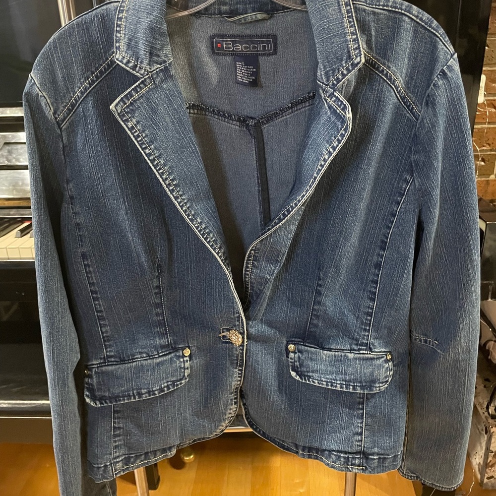 Baccini Blue Jean Jacket Classic Denim Style